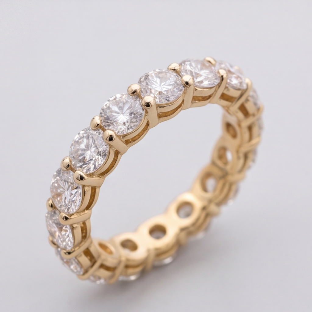 1.00 TCW (VS–EF) Elegant Round Lab-Grown Diamond Eternity Band