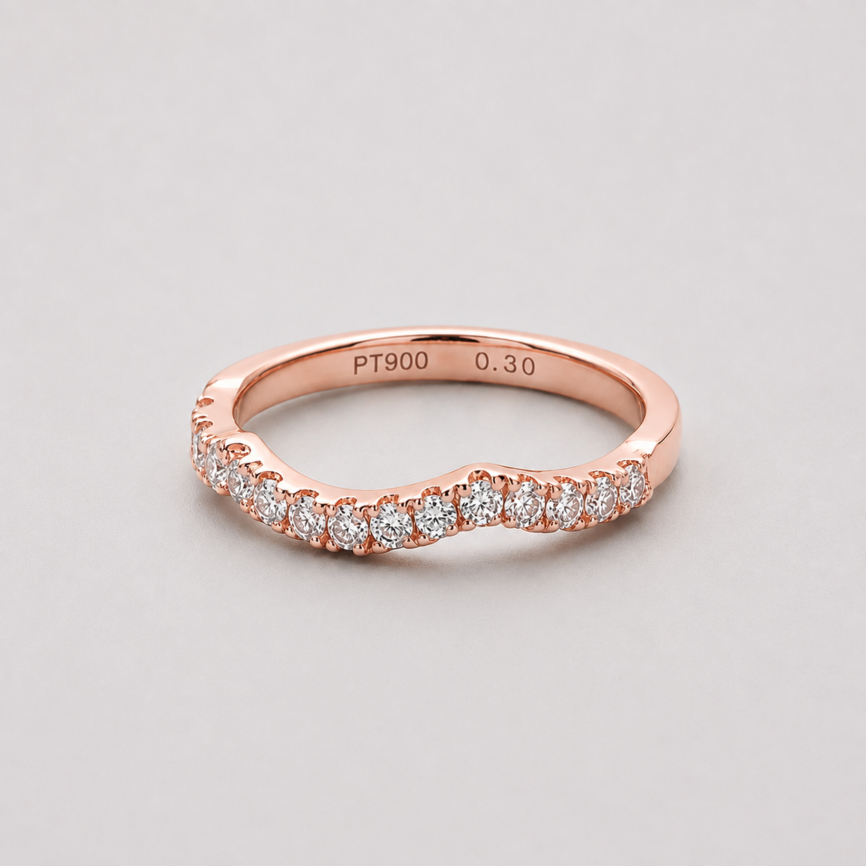 0.10 TCW (VS–EF) Twisted Lab-Grown Diamond Wedding Band for Women