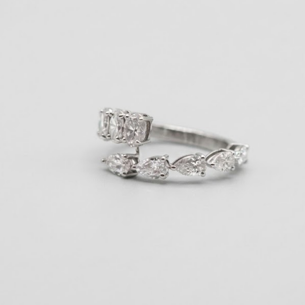 3 Ct. Lab-Grown Diamond Open Band Multi Cut Ring (VS-EF)