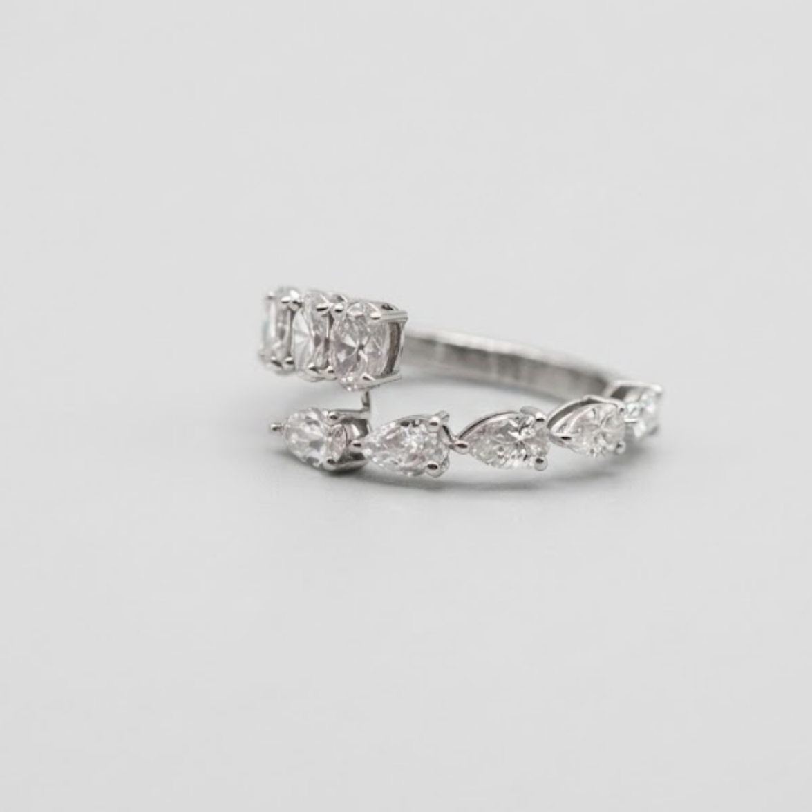 3 Ct. Lab-Grown Diamond Open Band Multi Cut Ring (VS-EF)