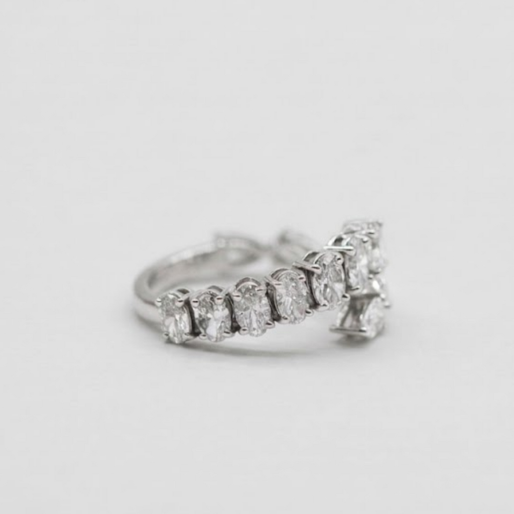 3 Ct. Lab-Grown Diamond Open Band Multi Cut Ring (VS-EF)