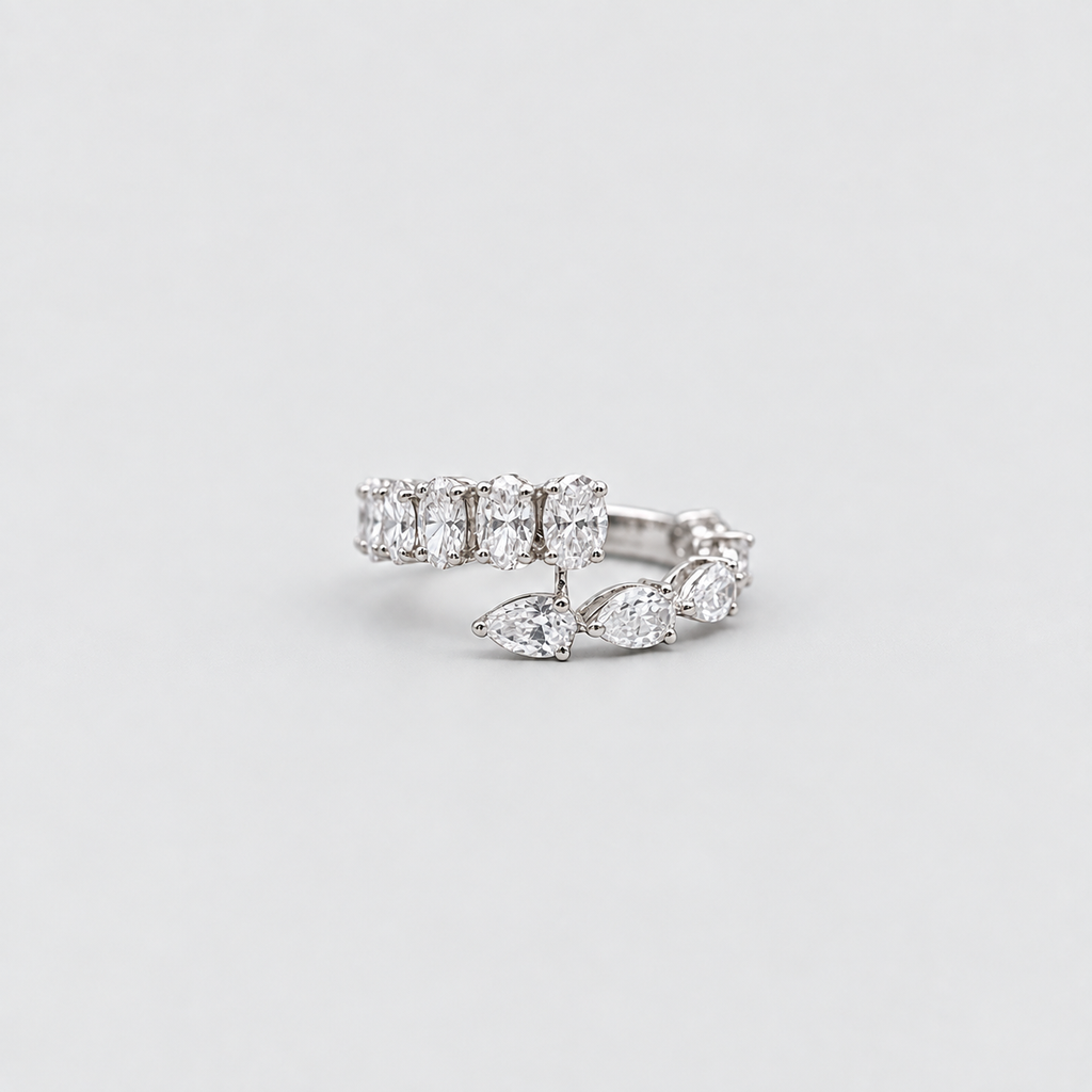 3 Ct. Lab-Grown Diamond Open Band Multi Cut Ring (EF/VVS-VS)