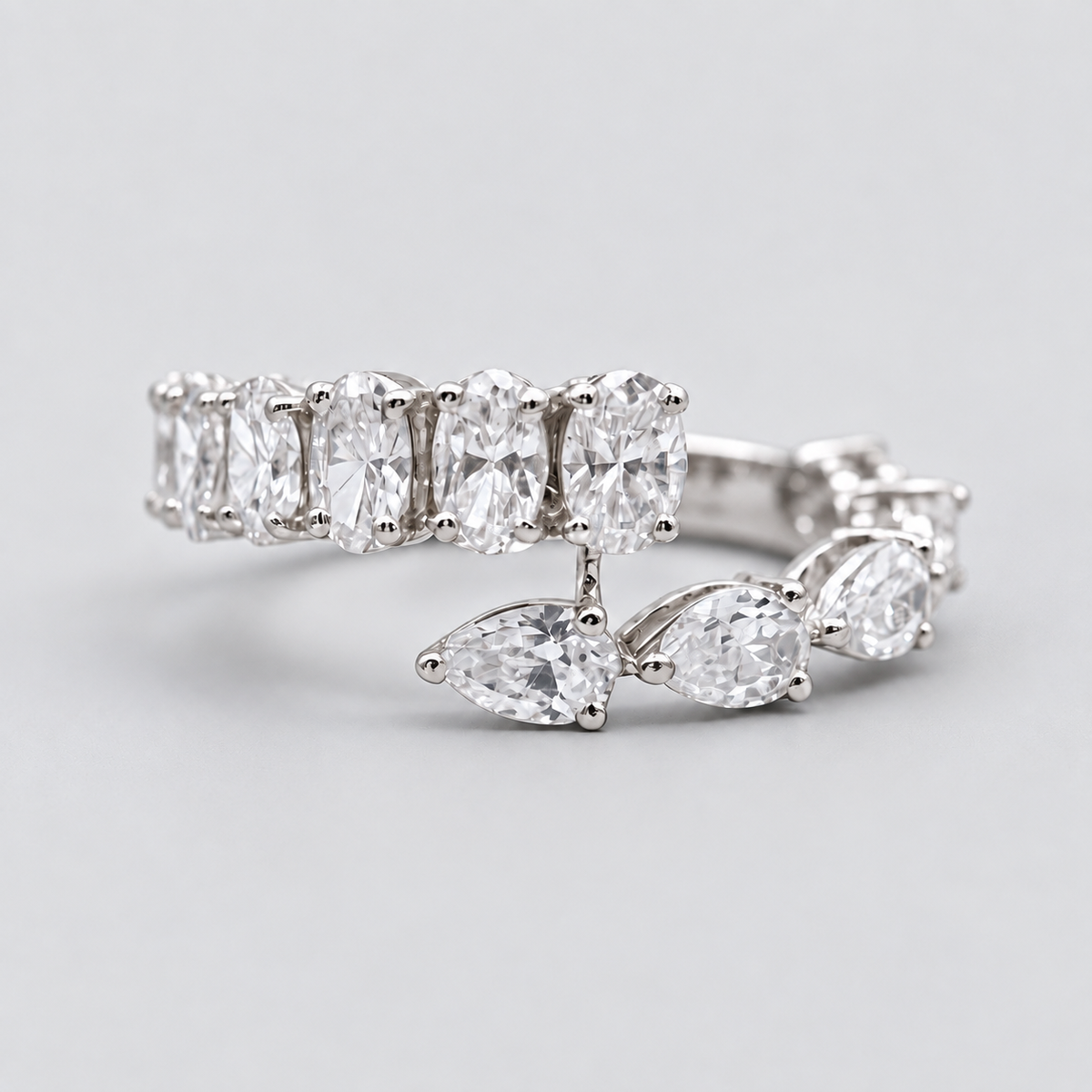 3 Ct. Lab-Grown Diamond Open Band Multi Cut Ring (EF/VVS-VS)