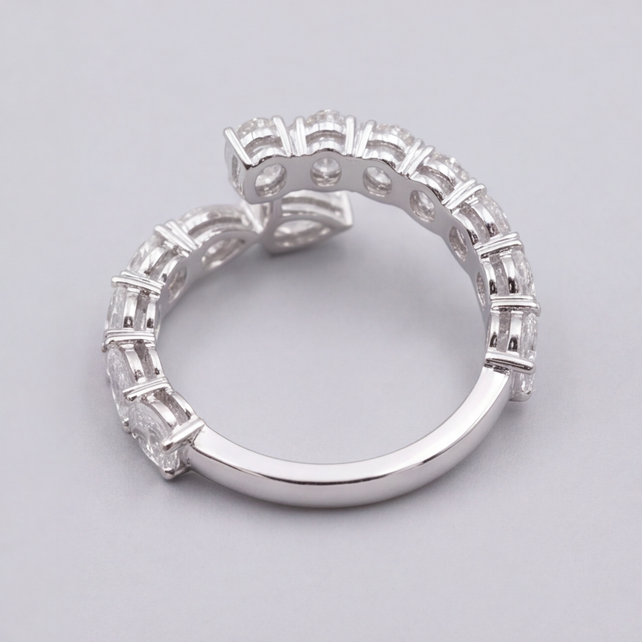 1.80 Ct. Lab-Grown Diamond Open Band Round Cut Ring (VS-EF)