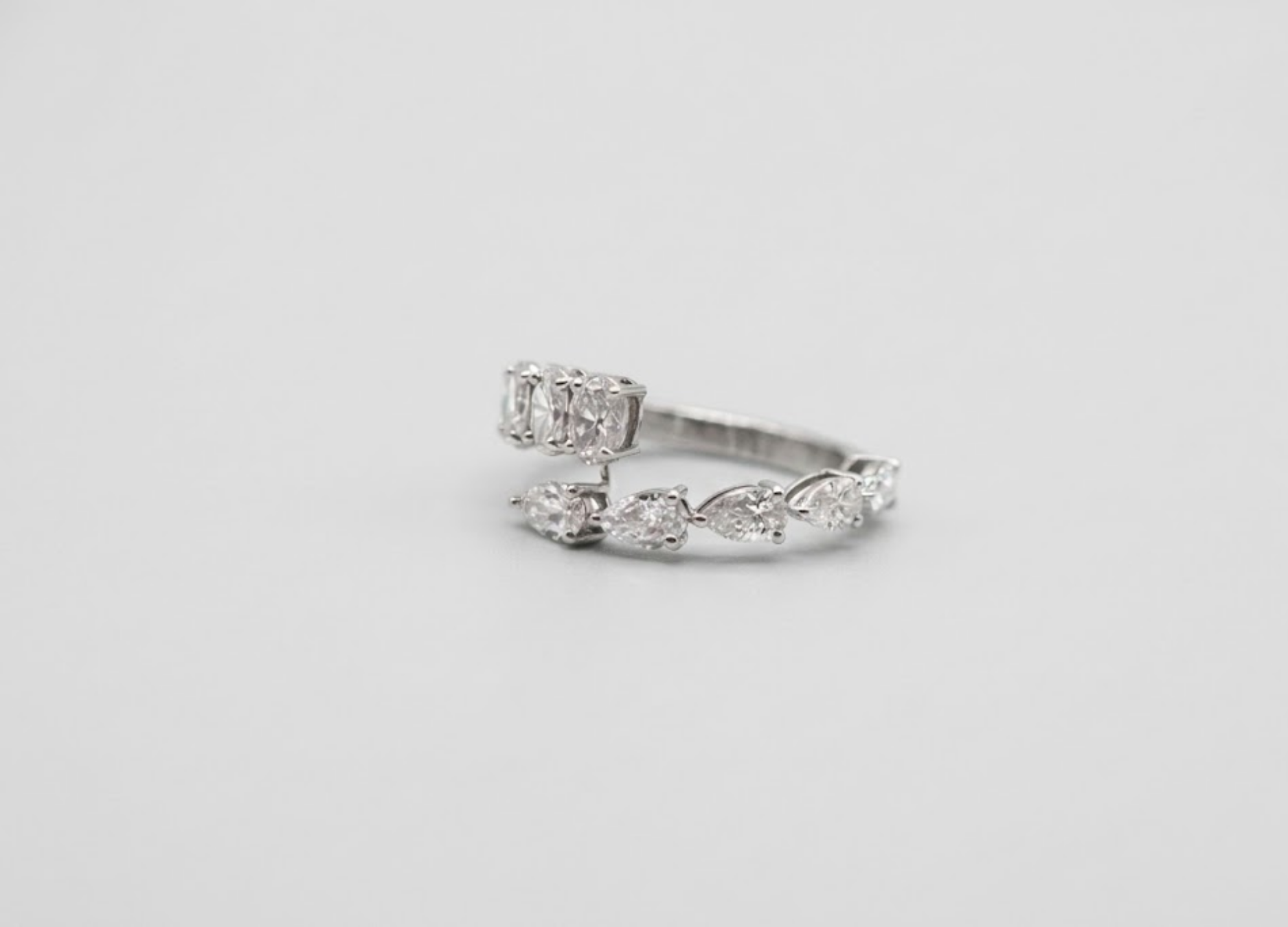 1.80 TCW (VS-EF) Round Cut Lab-Grown Diamond Open Band Ring for Women