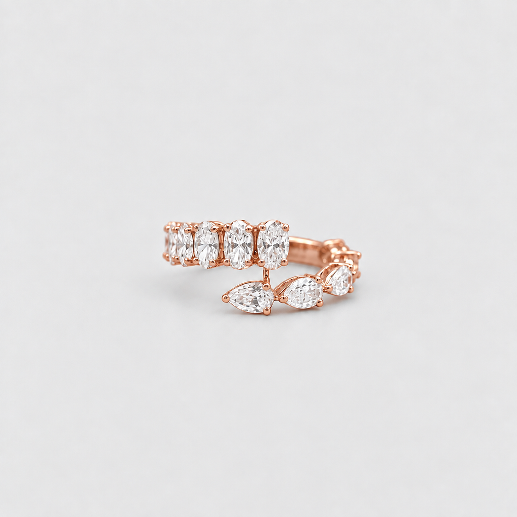 3 Ct. Lab-Grown Diamond Open Band Multi Cut Ring (EF/VVS-VS)