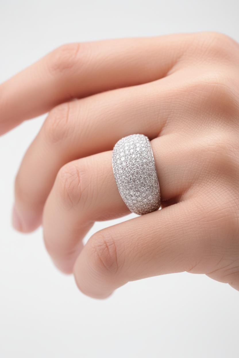2.50tcw  (VS-EF) Dome Pavé Lab-Grown Diamond Statement Ring for Women