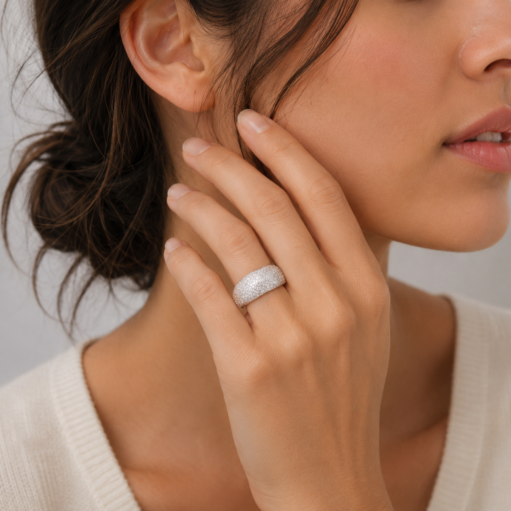 2.50 Ct. Dome Pavé Lab-Grown Diamond Statement Ring (VS-EF)