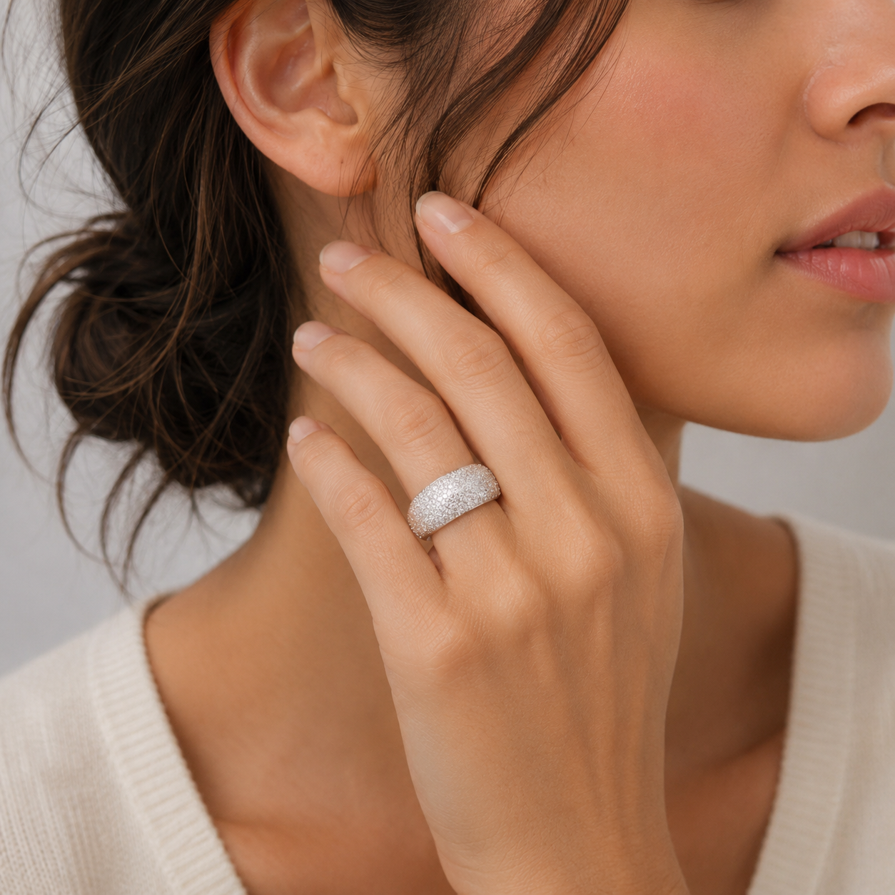 2.50 Ct. Dome Pavé Lab-Grown Diamond Statement Ring (VS-EF)