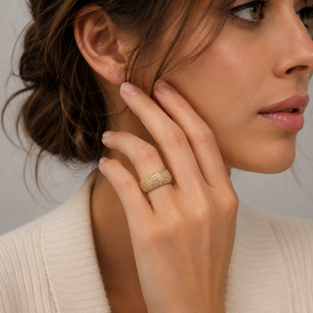 Lab-Grown Diamond Wide Pavé Band Ring 0.80 Ct. (VS-EF)