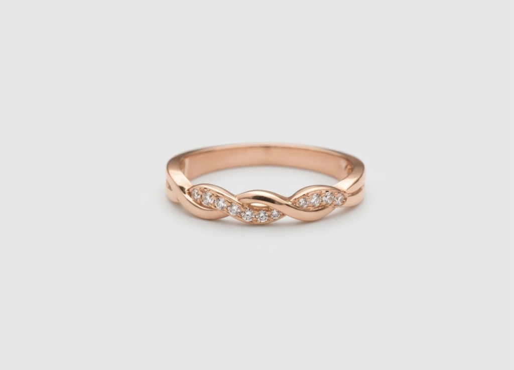 0.10tcw  (VS-EF) Twisted Infinity Lab-Grown Diamond Wedding Band for Women