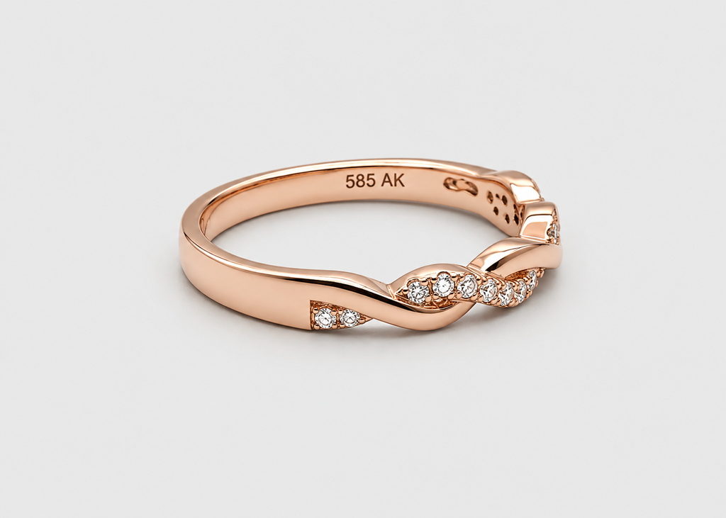 0.10 Ct. Lab-Grown Diamond Twisted Infinity Wedding Band (VS-EF)
