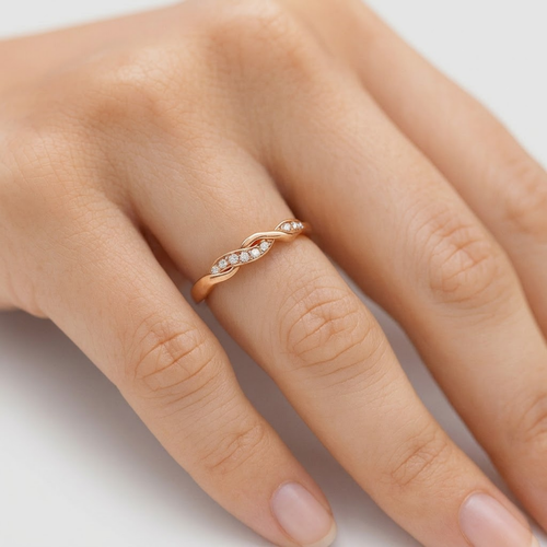 0.10tcw  (VS-EF) Twisted Infinity Lab-Grown Diamond Wedding Band for Women