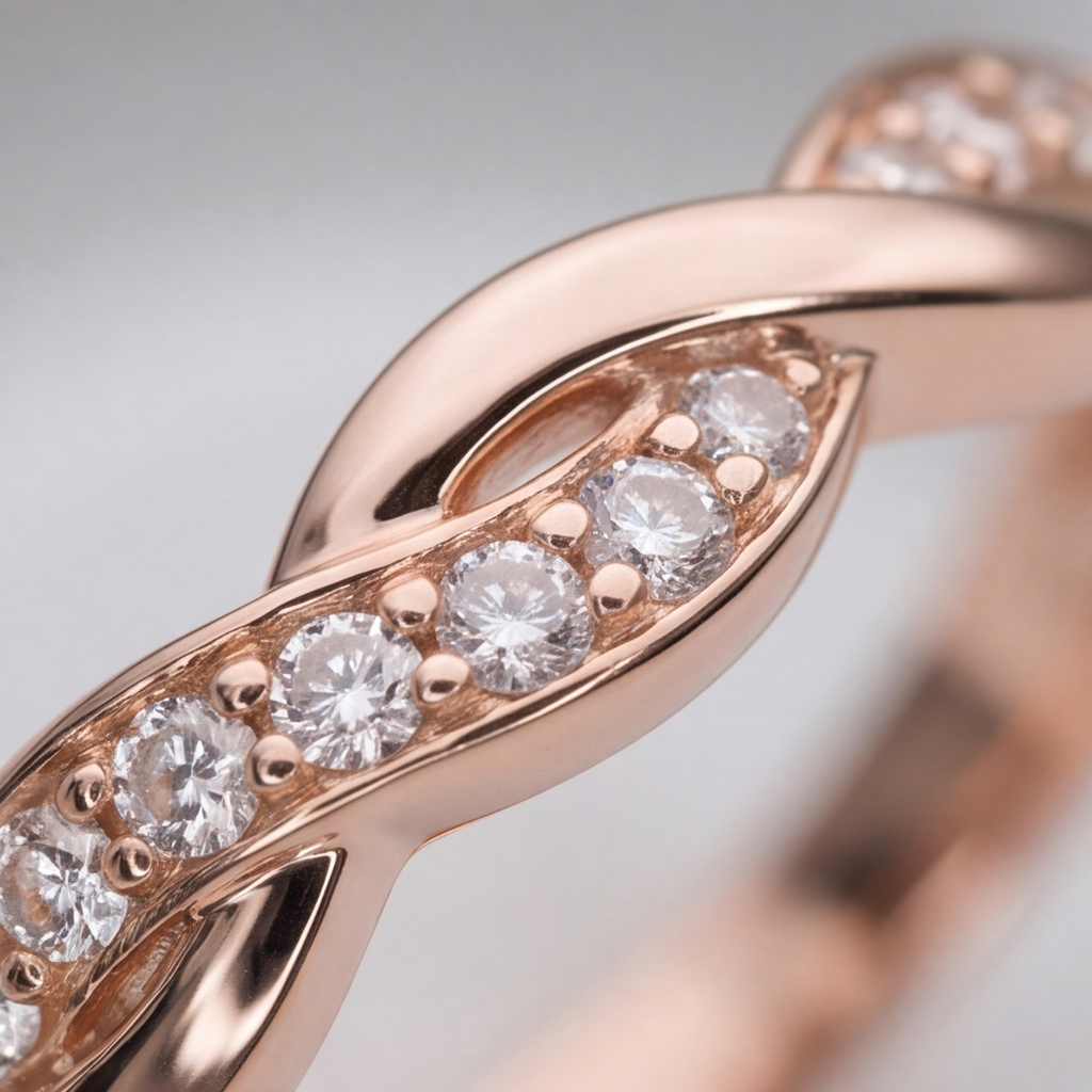 0.10 Ct. Lab-Grown Diamond Twisted Infinity Wedding Band (VS-EF)