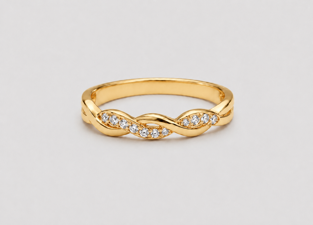 0.10 Ct. Lab-Grown Diamond Twisted Infinity Wedding Band (VS-EF)