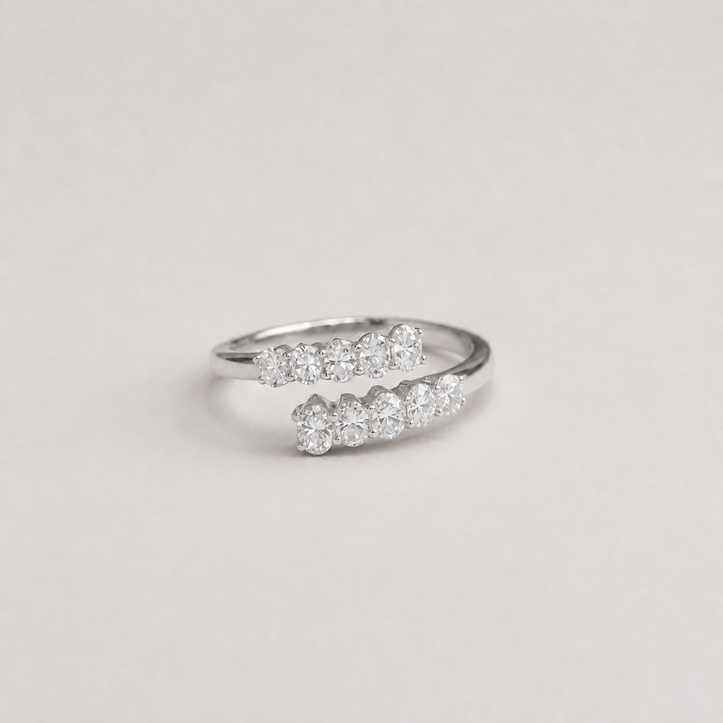 1.8 Ct. Lab-Grown Diamond Half Eternity Band Oval Ring (VS-EF)