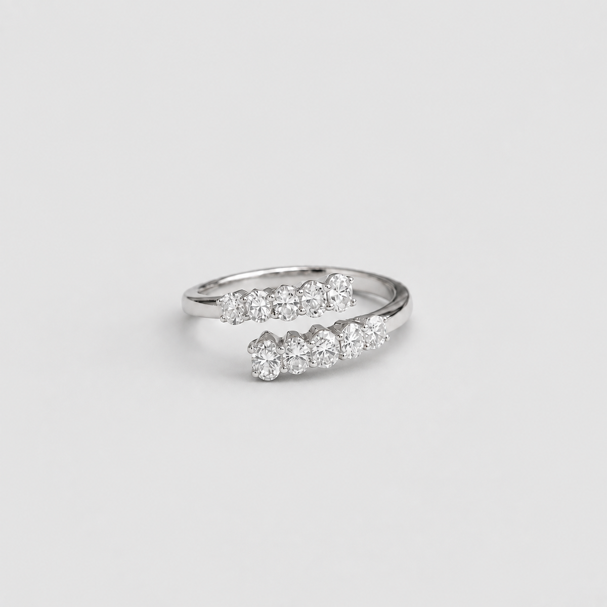 2 Ct. Lab-Grown Diamond Half Eternity Band Oval Ring (EF/VVS-VS)