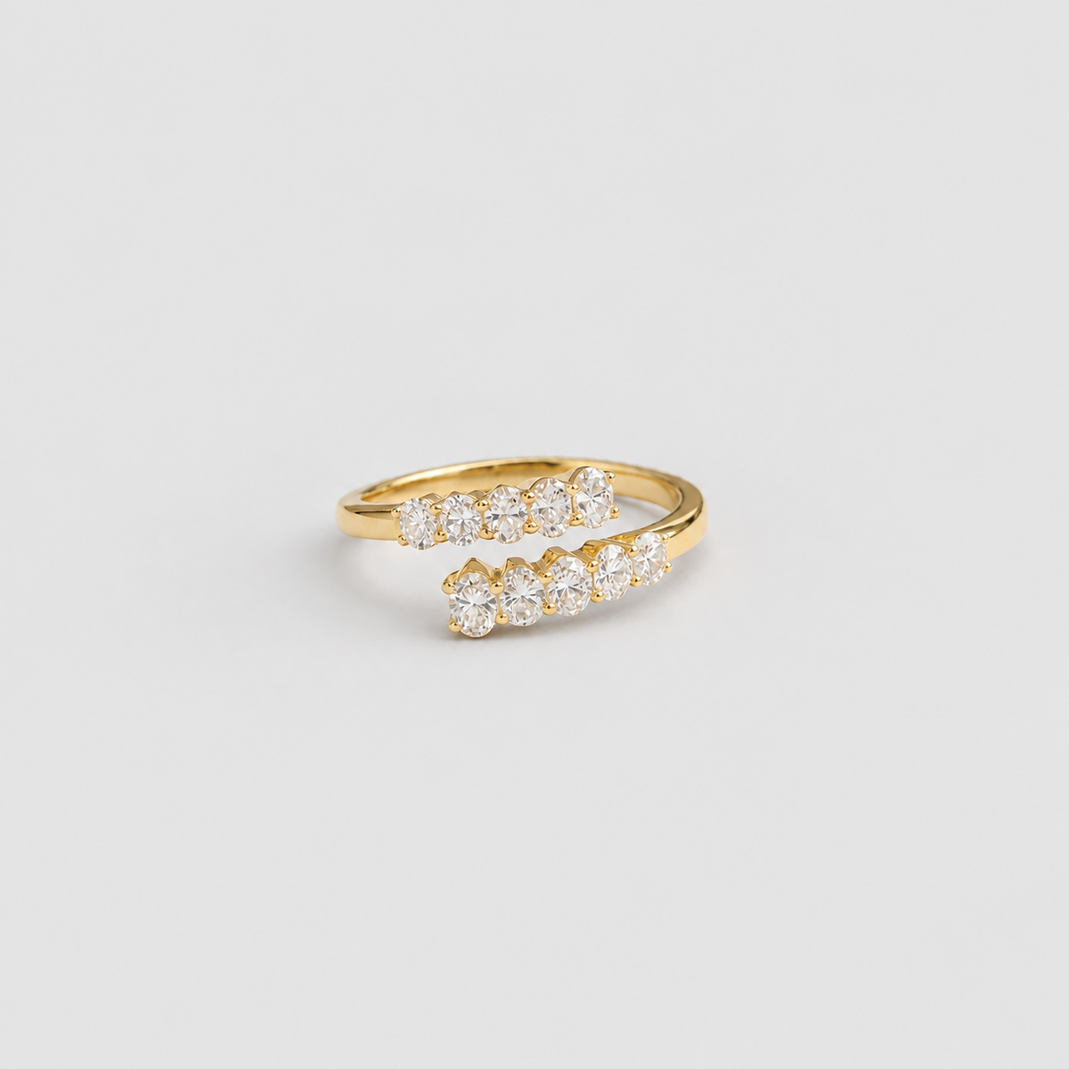 2 Ct. Lab-Grown Diamond Half Eternity Band Oval Ring (EF/VVS-VS)