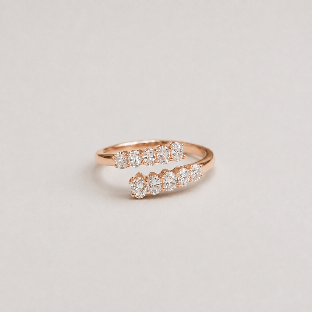 1.8 Ct. Lab-Grown Diamond Half Eternity Band Oval Ring (VS-EF)