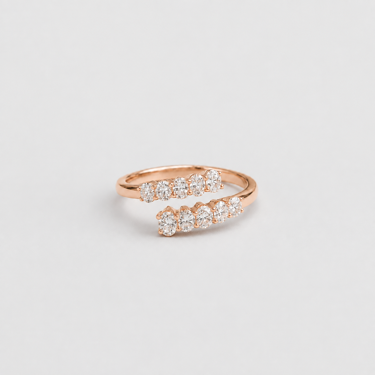 2 Ct. Lab-Grown Diamond Half Eternity Band Oval Ring (EF/VVS-VS)