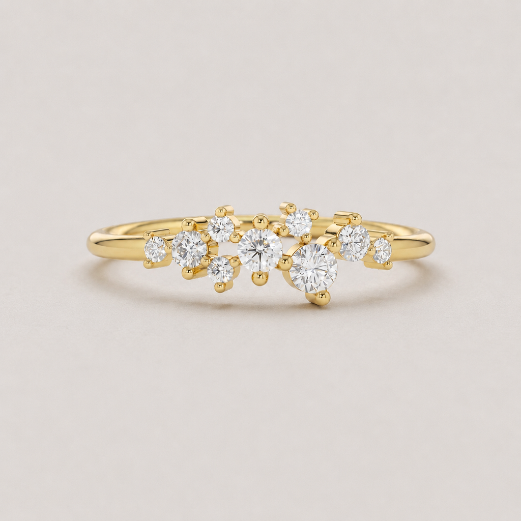 Cluster Ring in Lab Grown Diamond 0.15 Ct. (VS-EF)