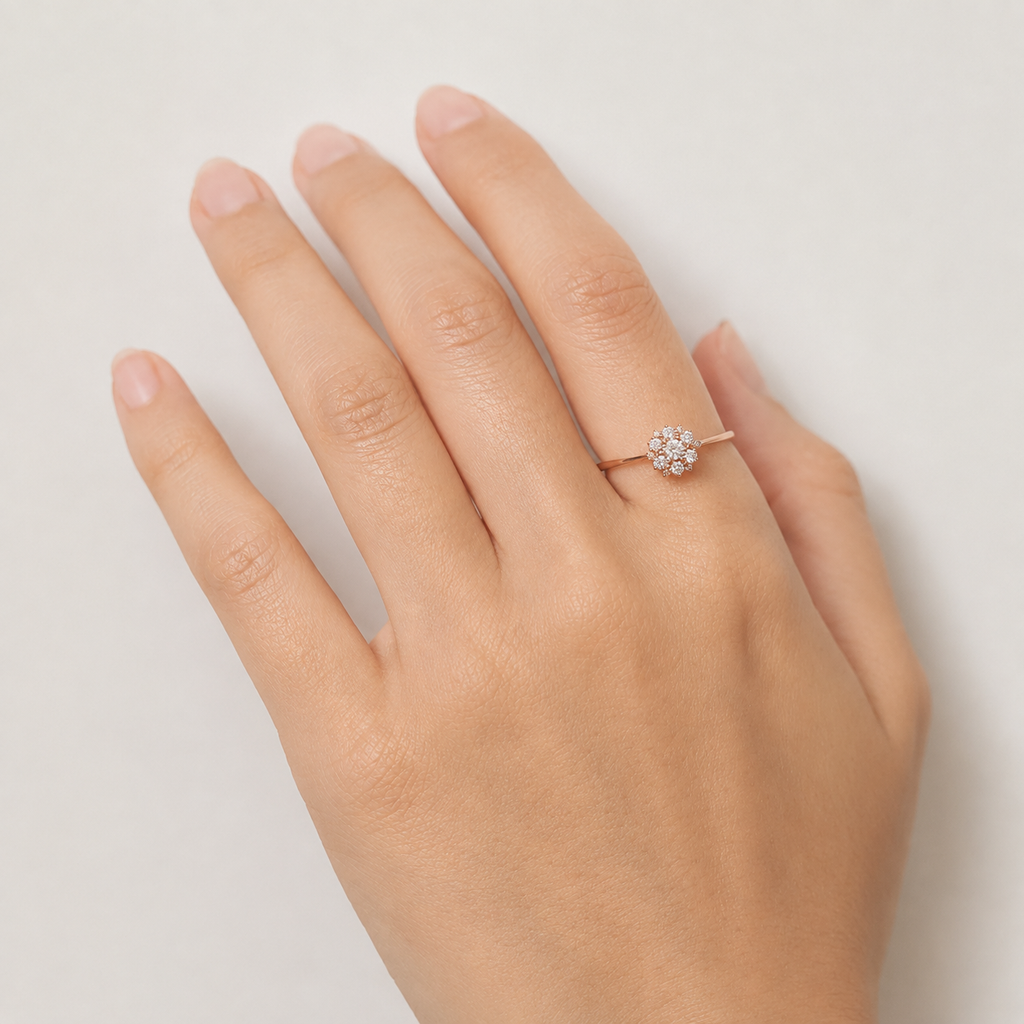 Lab Grown Diamond Round Cut 0.15 Ct. Cluster Ring (VS-EF)