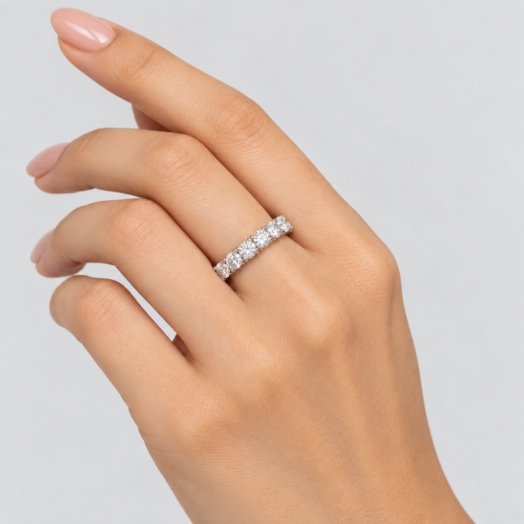 4 Ct. Lab Grown Diamond Eternity Band Round Cut (EF/VVS-VS)