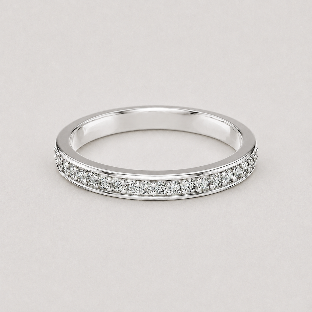 Lab-Grown Diamond Half Eternity Band Round Ring 0.20 Ct. (VS-EF)