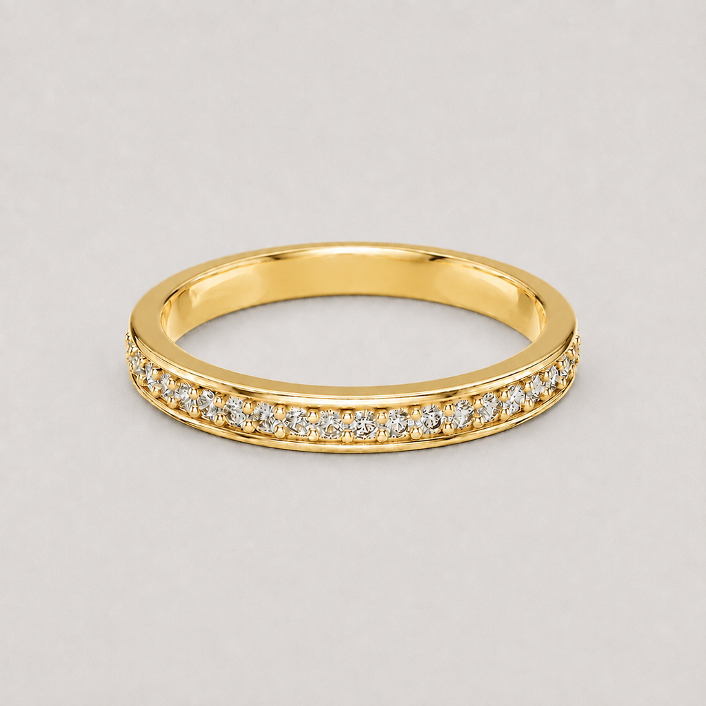 Lab-Grown Diamond Half Eternity Band Round Ring 0.20 Ct. (VS-EF)