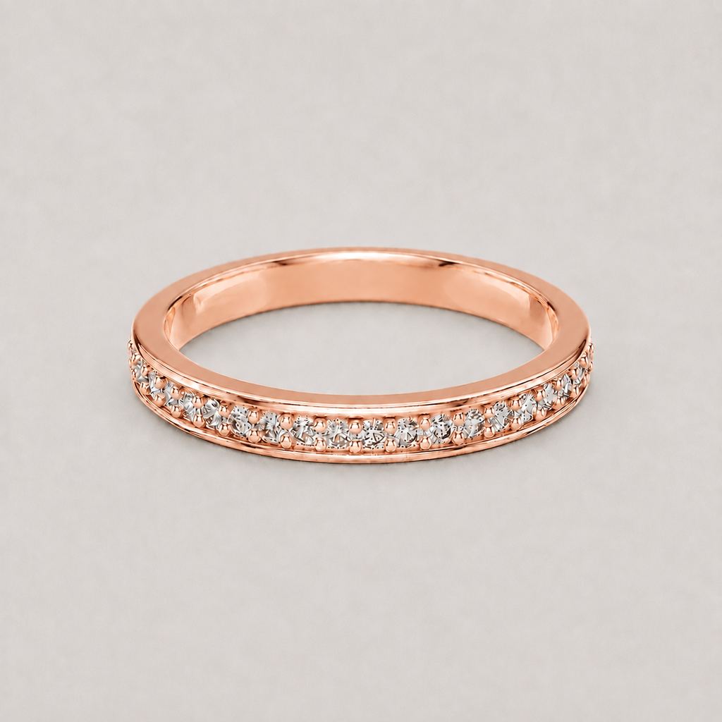 Lab-Grown Diamond Half Eternity Band Round Ring 0.20 Ct. (VS-EF)