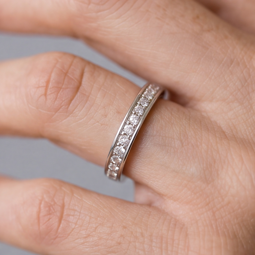 Lab-Grown Diamond Half Eternity Band Round Ring 0.20 Ct. (VS-EF)