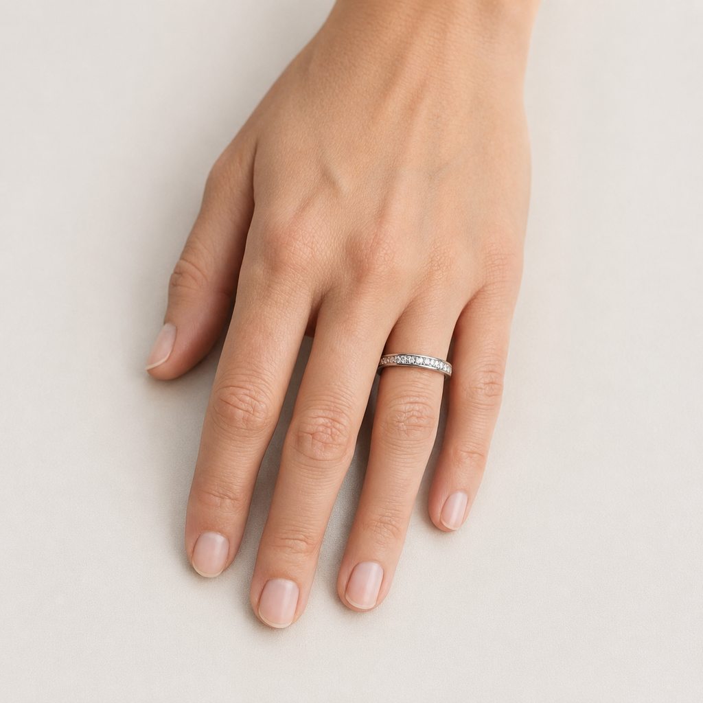 Lab-Grown Diamond Half Eternity Band Round Ring 0.20 Ct. (VS-EF)