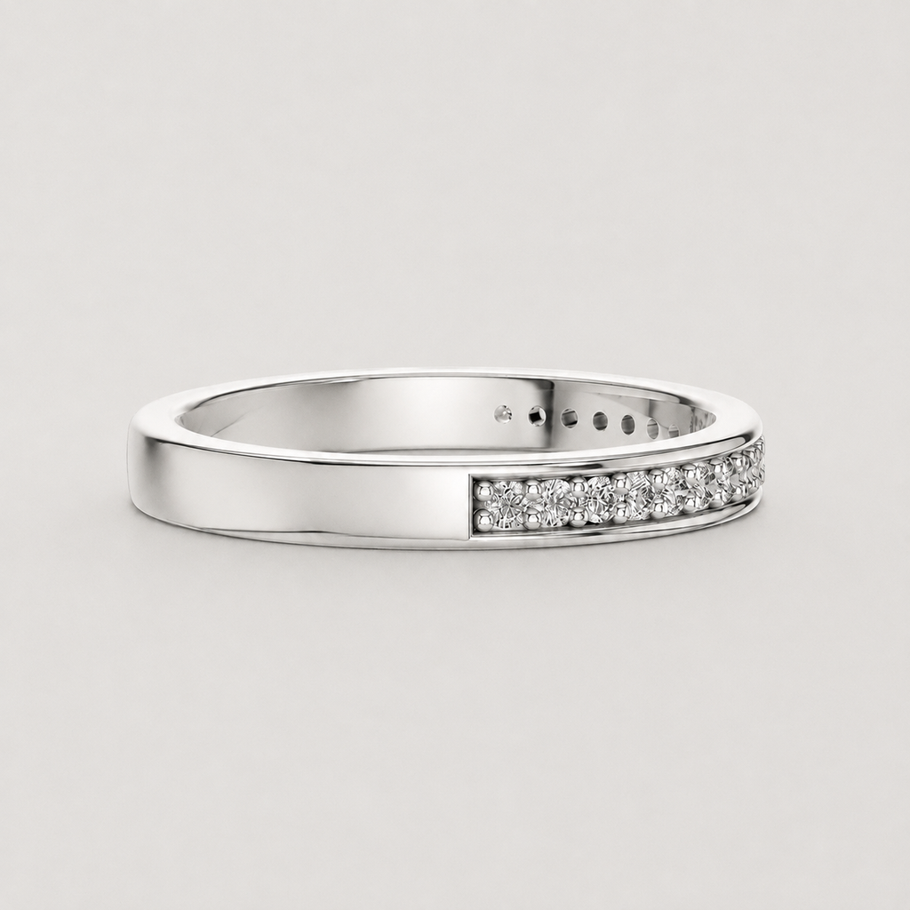 Lab-Grown Diamond Half Eternity Band Round Ring 0.20 Ct. (VS-EF)