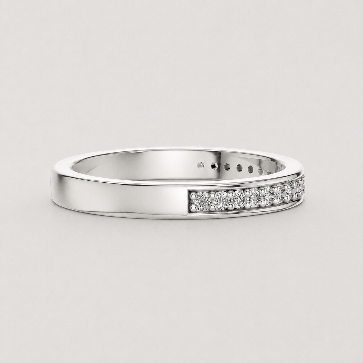 Lab-Grown Diamond Half Eternity Band Round Ring 0.20 Ct. (VS-EF)