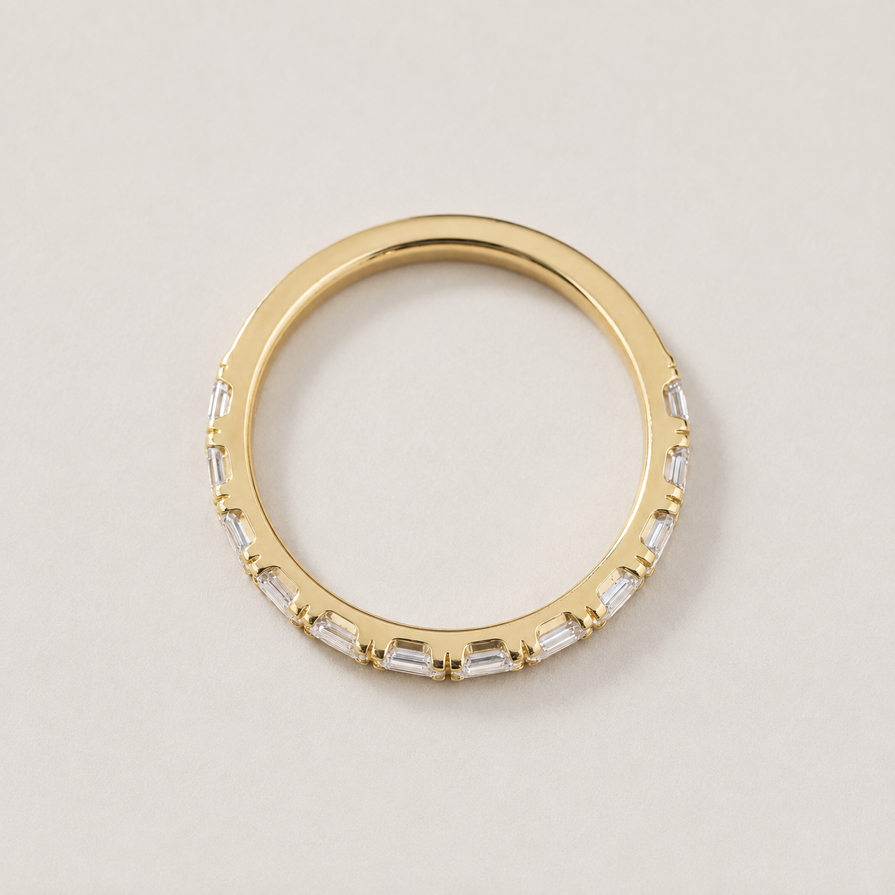 Lab-Grown Diamond Half Eternity Band Emerald Ring 0.30 Ct. (VS-EF)