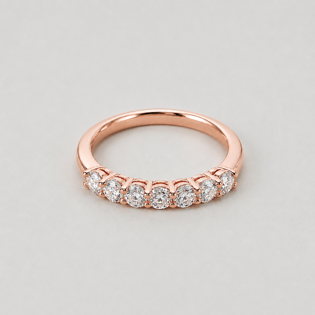 Lab-Grown Diamond Half Eternity Band Oval Ring 0.30 Ct. (VS-EF)