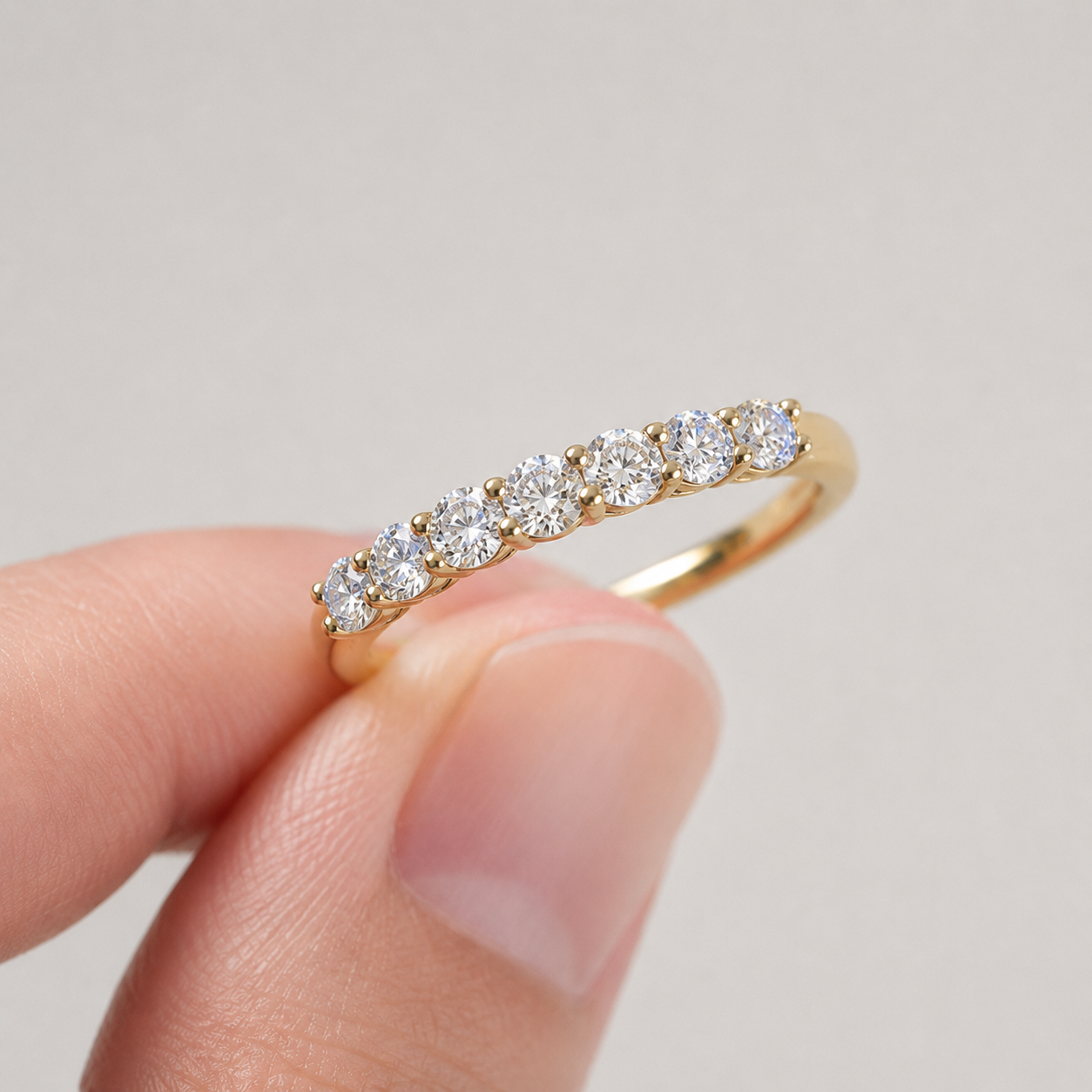 Lab-Grown Diamond Half Eternity Band Oval Ring 0.30 Ct. (VS-EF)