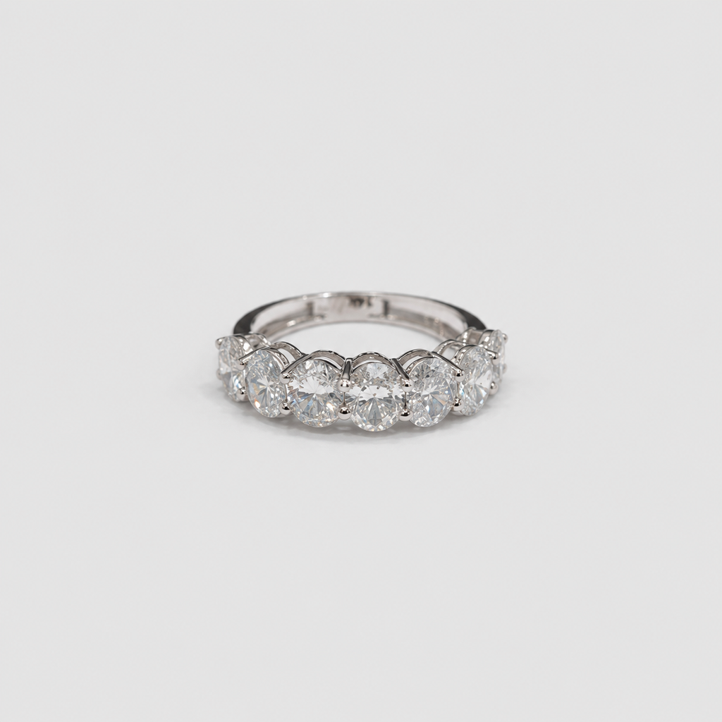 2 Ct. Lab Grown Diamond Oval Cut Half Eternity Band (EF/VVS-VS)