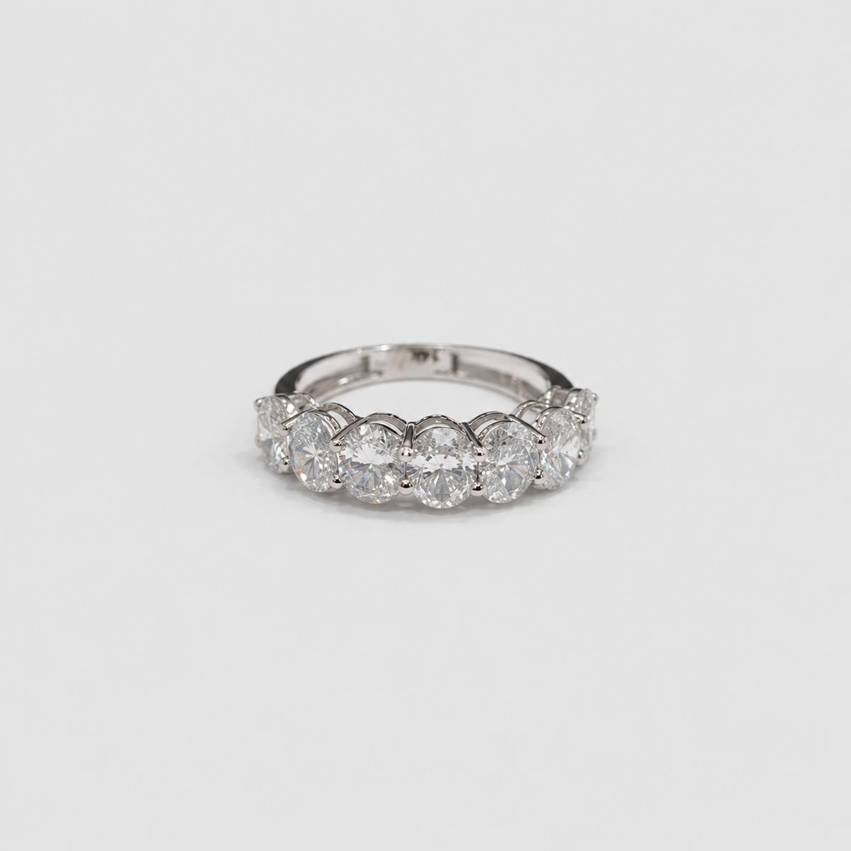 2 Ct. Lab Grown Diamond Oval Cut Half Eternity Band (EF/VVS-VS)