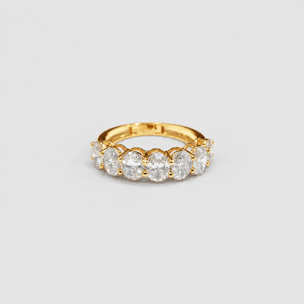 2 Ct. Lab Grown Diamond Oval Cut Half Eternity Band (EF/VVS-VS)