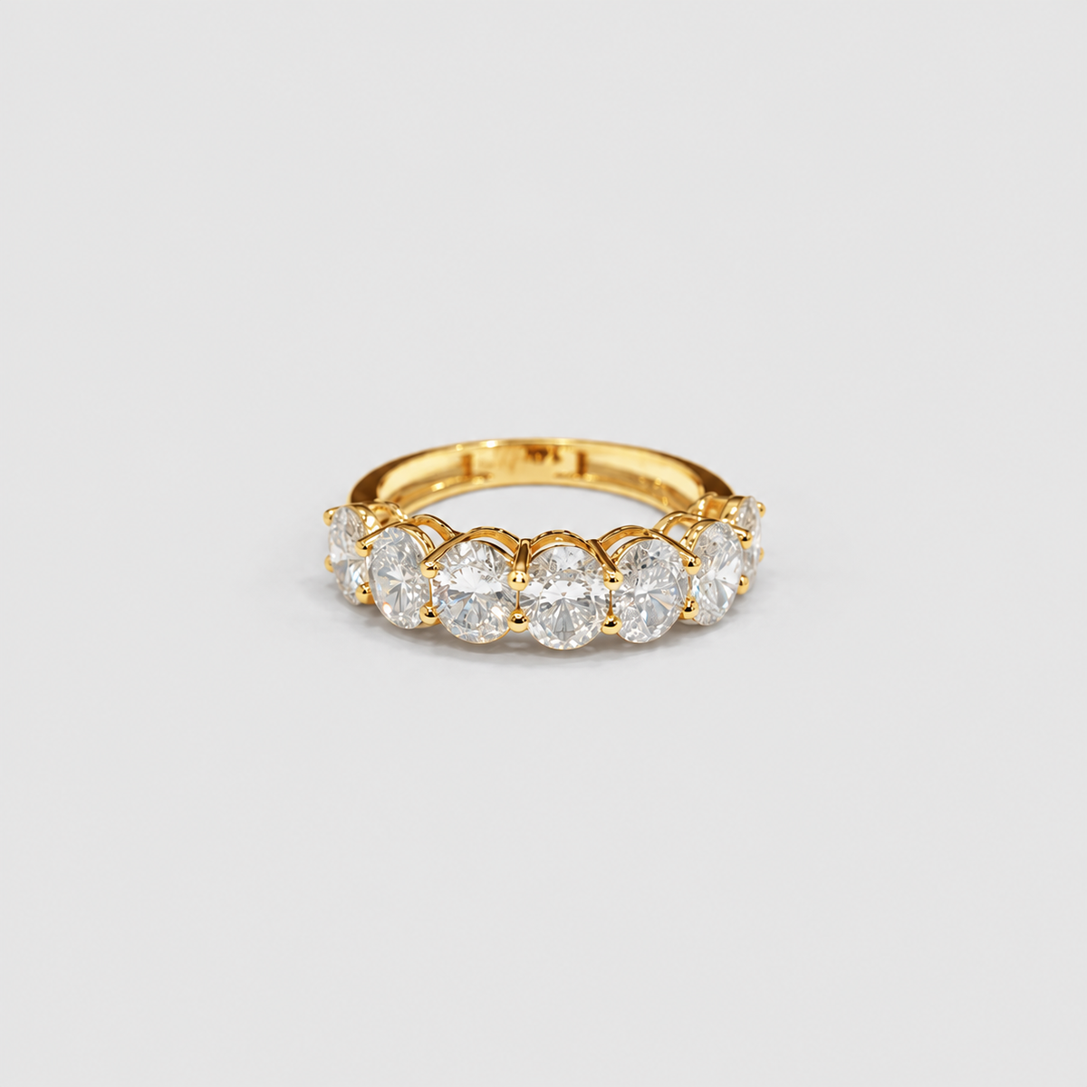 2 Ct. Lab Grown Diamond Oval Cut Half Eternity Band (EF/VVS-VS)