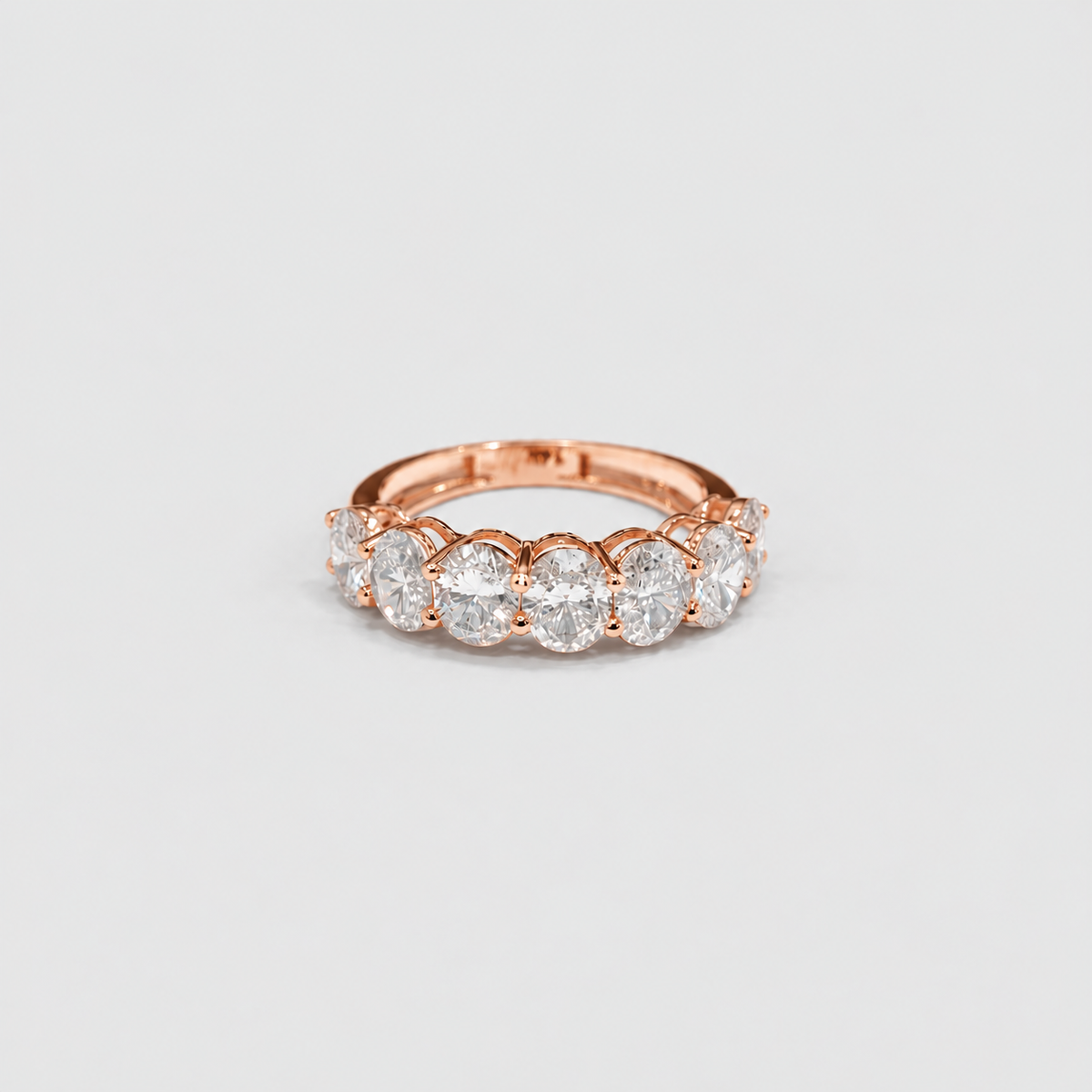 2 Ct. Lab Grown Diamond Oval Cut Half Eternity Band (EF/VVS-VS)