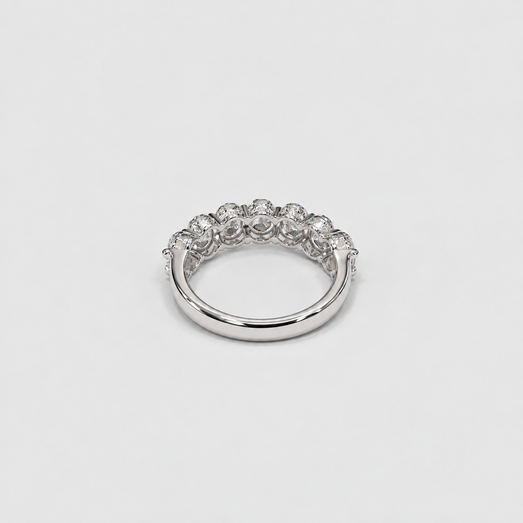 2 Ct. Lab Grown Diamond Oval Cut Half Eternity Band (EF/VVS-VS)
