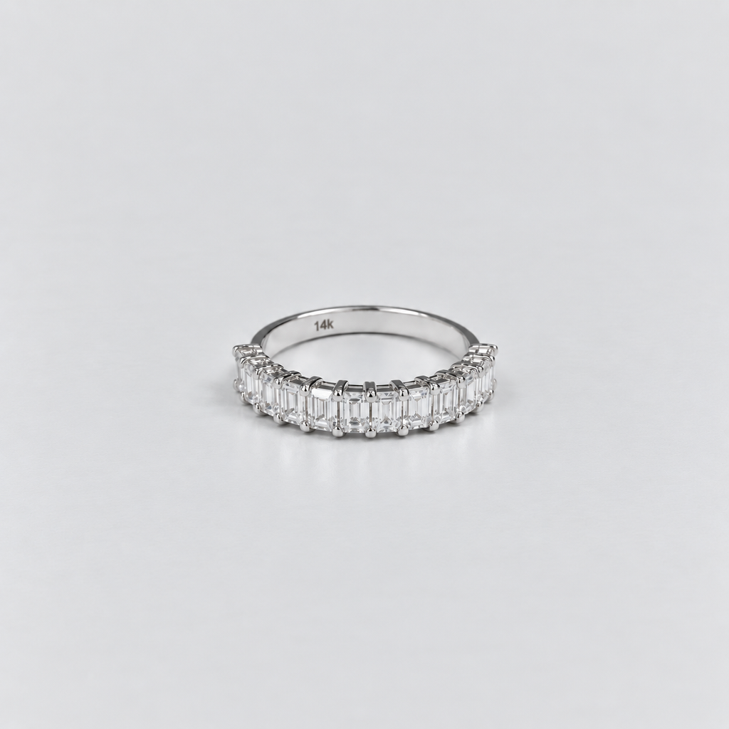 1.75 Ct. Lab Grown Diamond Emerald Cut Half Eternity Band (EF/VVS-VS)