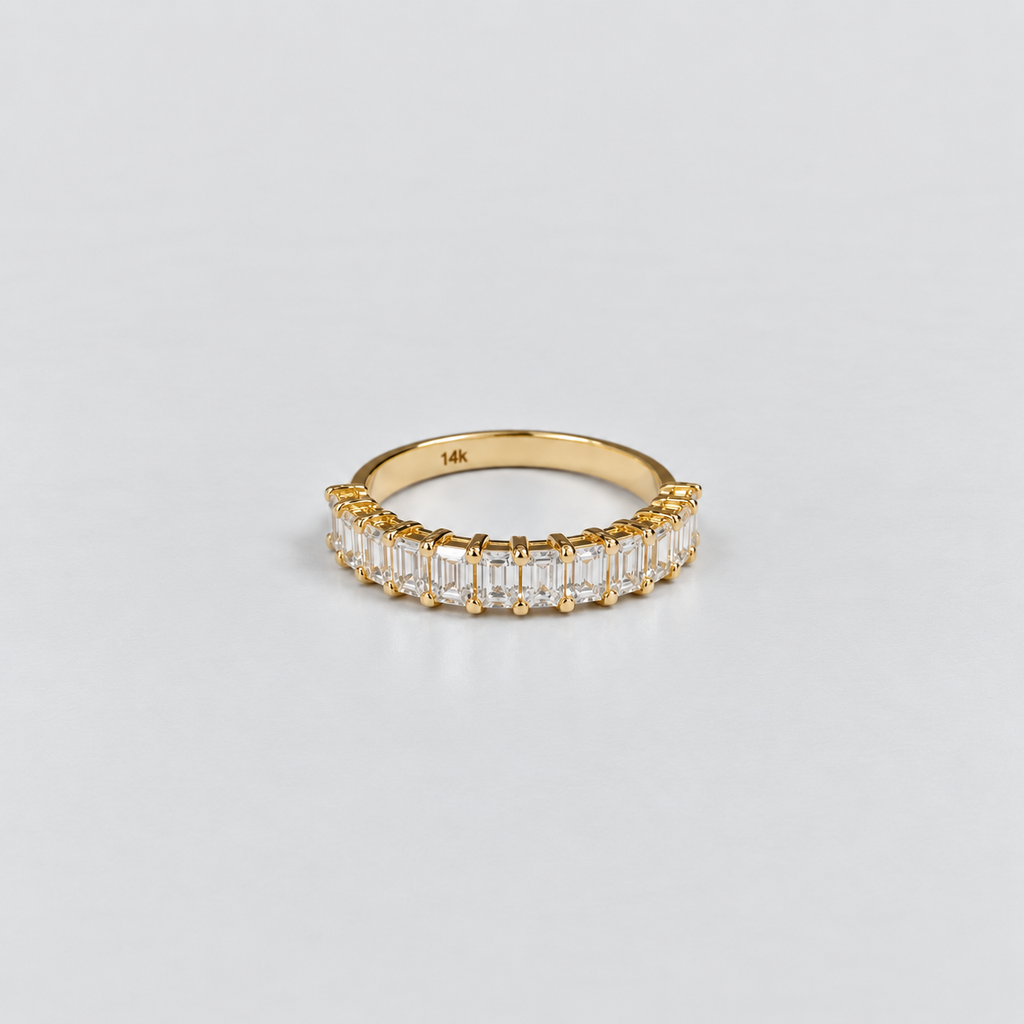 1.75 Ct. Lab Grown Diamond Emerald Cut Half Eternity Band (EF/VVS-VS)