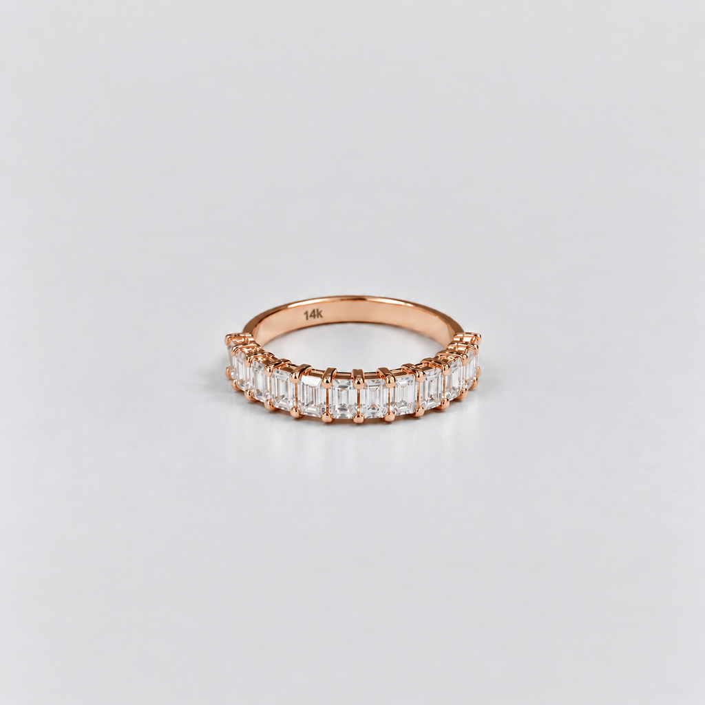 1.75 Ct. Lab Grown Diamond Emerald Cut Half Eternity Band (EF/VVS-VS)