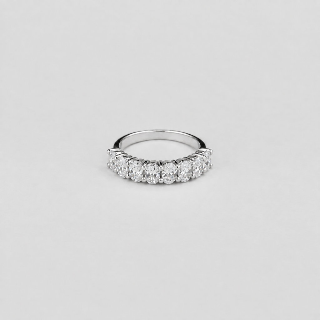 1.20 Ct. Lab Grown Diamond Oval Cut Half Eternity Band (EF/VVS-VS)