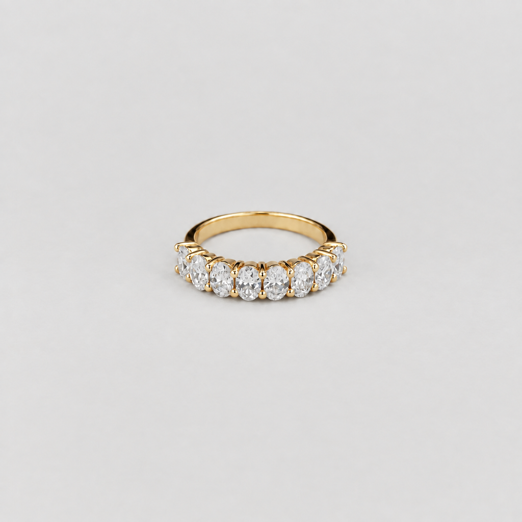 1.20 Ct. Lab Grown Diamond Oval Cut Half Eternity Band (EF/VVS-VS)