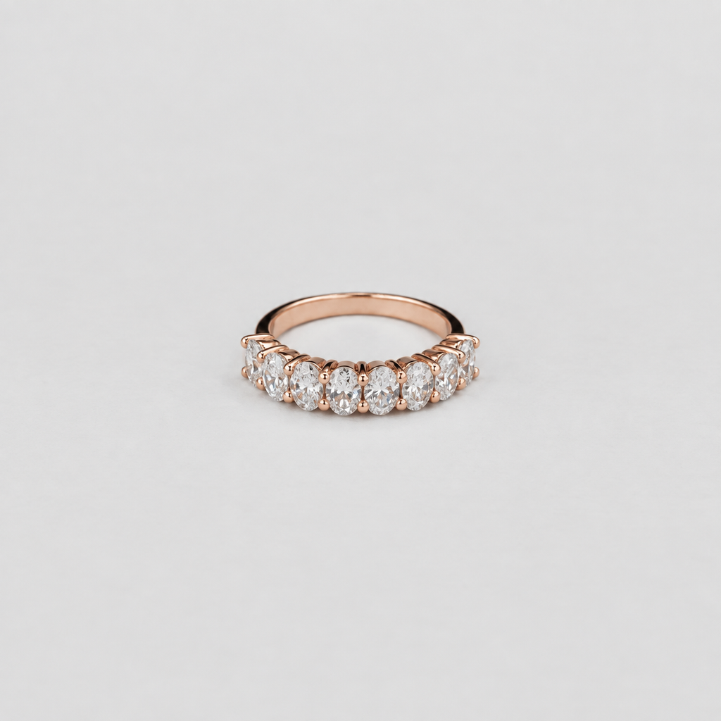 1.20 Ct. Lab Grown Diamond Oval Cut Half Eternity Band (EF/VVS-VS)