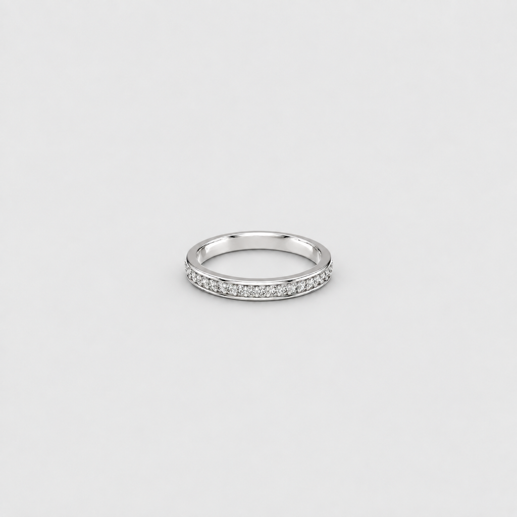 1.5 Ct. Lab-Grown Diamond Half Eternity Band Round Ring (EF/VVS-VS)